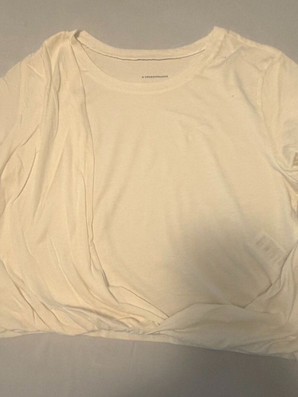 NWT Anthropologie White Essential Crew Neck Tee Shirt Size Medium Soft Basic Top